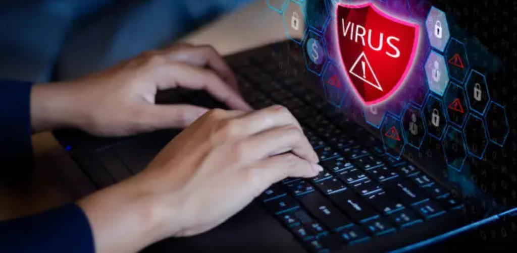 `Antivirus software detecting and removing Black Lotus malware on a computer screen`